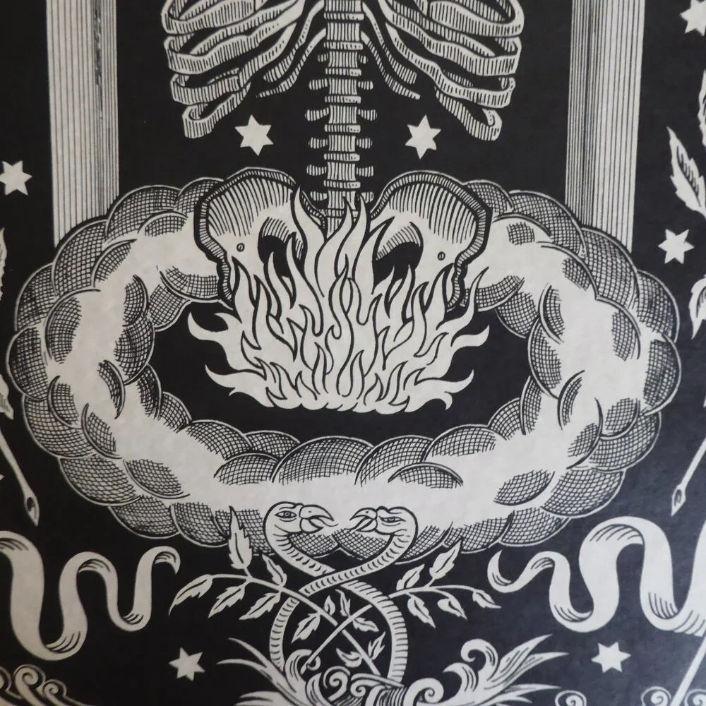 NEW 17” x 22” MADAME TALBOT ALCHEMY SKELETON OCCULT AFTERLIFE GOTHIC LITHOGRAPH - Picture 5 of 10